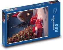 Vánoční strom - dárky, vánoce Puzzle 500 dílků - 46 x 30 cm