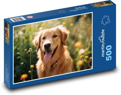 Pes - zvíře na louce, mazlíček - puzzle 500 dílků