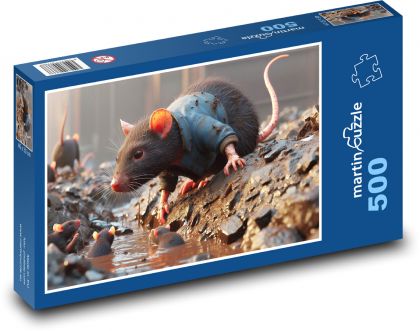 Potkany v rieke - Puzzle 500 dielikov, rozmer 46x30 cm 