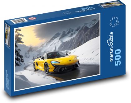 Mclaren 720s v zasněžené krajině - Puzzle 500 dílků, rozměr 46x30 cm