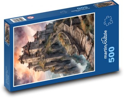 Tajemný středověký hrad  - puzzle 500 dílků