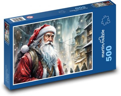 Weihnachts-Igel auf der Straße - Puzzle - 500 Teile