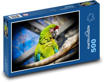 Pták papoušek na větvi - puzzle 500 dílků