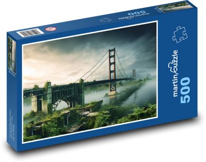 Starý most cez rieku - Puzzle 500 dielikov, rozmer 46x30 cm 