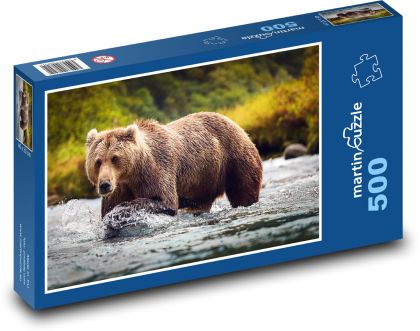 Bear fishing in the river - Puzzle of 500 pieces, size 46x30 cm 