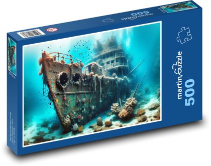 Vrak pod hladinou mora - Puzzle 500 dielikov, rozmer 46x30 cm 