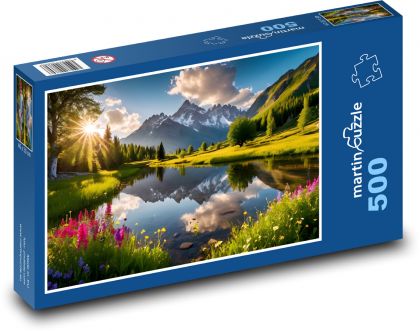 Romantická příroda v horách - Puzzle 500 dílků, rozměr 46x30 cm