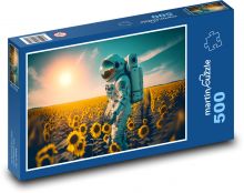 Astronauta na polu słonecznika Puzzle 500 elementów - 46x30 cm