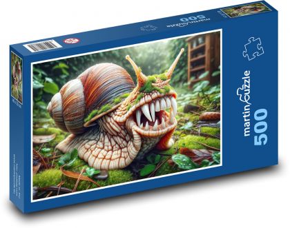 Ślimak z ostrymi zębami w lesie - Puzzle 500 elementów, rozmiar 46x30 cm