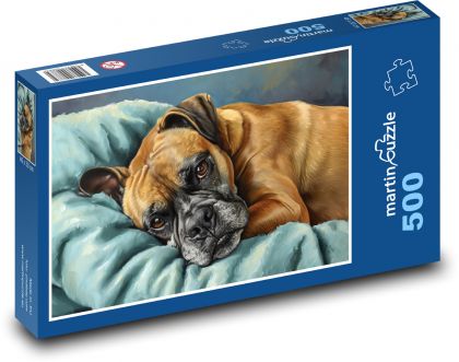 Resting dog - Puzzle of 500 pieces, size 46x30 cm 