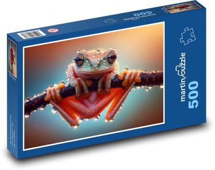 Mała żaba na gałęzi - Puzzle 500 elementów, rozmiar 46x30 cm