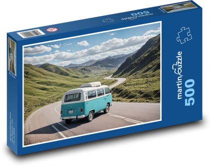 Retro Mountain Car Trip - Puzzle of 500 pieces, size 46x30 cm 
