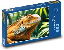 Orange iguana in the jungle Puzzle of 500 pieces - 46 x 30 cm 