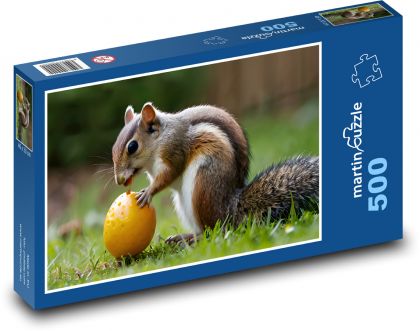 Veverička s jedlom - Puzzle 500 dielikov, rozmer 46x30 cm 