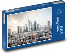 Frankfurt nad Mohanem, Německo, mrakodrapy Puzzle 500 - 46x30 cm