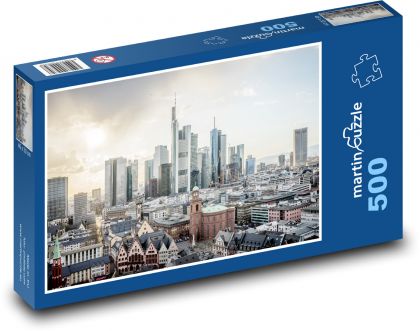 Frankfurt nad Mohanem, Německo, mrakodrapy - puzzle 500 dílků
