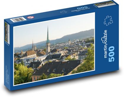 Historické centrum Zürichu, Švajčiarsko - Puzzle 500 dielikov, rozmer 46x30 cm 