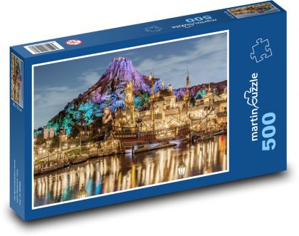 Disney - night city, sea - Puzzle of 500 pieces, size 46x30 cm 
