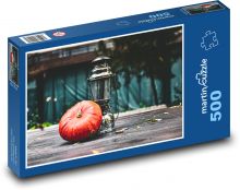 Pumpkin - gas lamp, autumn Puzzle of 500 pieces - 46 x 30 cm 
