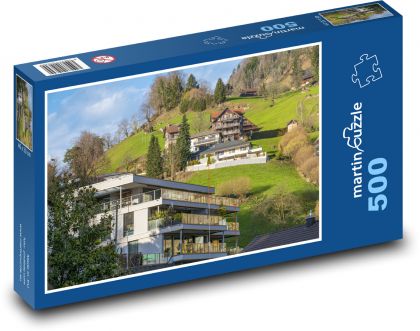 Houses in the mountains - Puzzle of 500 pieces, size 46x30 cm 