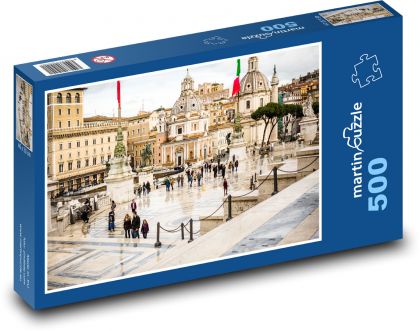 Řím - Itálie, náměsti po dešti - puzzle 500 dílků