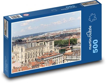 Lyon - katedrála - Puzzle 500 dielikov, rozmer 46x30 cm 