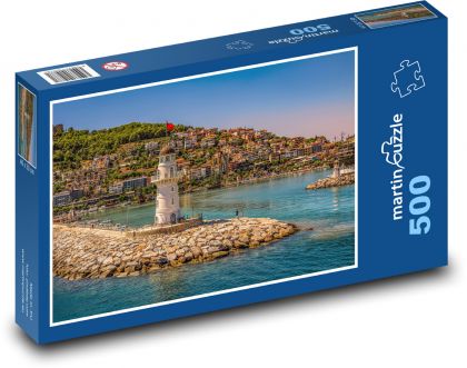 Maják v prístave pri mori - Puzzle 500 dielikov, rozmer 46x30 cm 