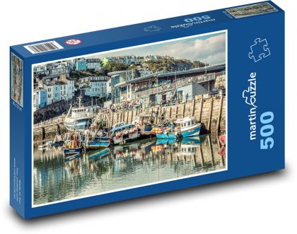 Fishing boats in port - Puzzle of 500 pieces, size 46x30 cm 