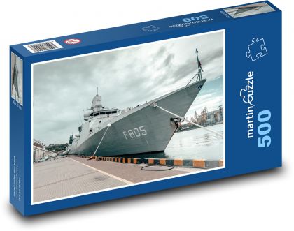 Válečná loď v přístavu - Puzzle 500 dílků, rozměr 46x30 cm