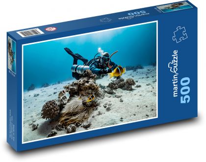Potápač v mori - Puzzle 500 dielikov, rozmer 46x30 cm 