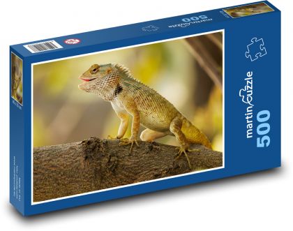 A lizard climbs a tree - Puzzle of 500 pieces, size 46x30 cm 