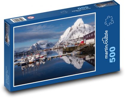 Lofoty - Norsko, lodě - puzzle 500 dílků