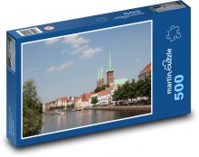Lübeck - městské brány, Německo Puzzle 500 dílků - 46 x 30 cm