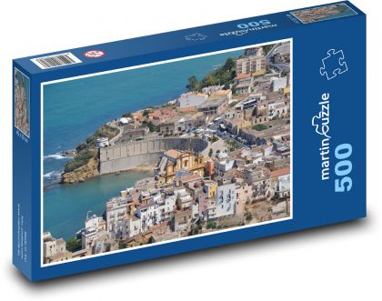 Město u pobřeží středozemního moře - puzzle 500 dílků