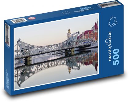 Stahlbrücke - Fluss - Puzzle - 500 Teile