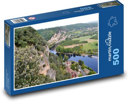 Řeka - Dordogne, Francie  - puzzle 500 dílků