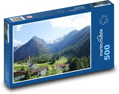 Kostol - hory - Puzzle 500 dielikov, rozmer 46x30 cm 
