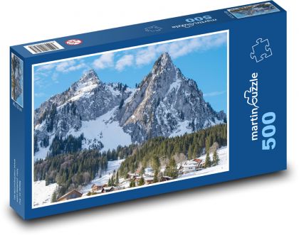 Hora zasypaná sněhem - puzzle 500 dílků