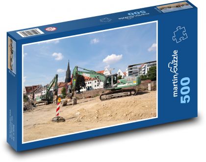Stavenisko - rýpadlo, bager - Puzzle 500 dielikov, rozmer 46x30 cm 