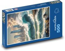Tsunami - a huge wave Puzzle of 500 pieces - 46 x 30 cm 