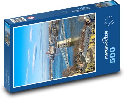 Budapest Bridge - Hungary - Puzzle of 500 pieces, size 46x30 cm 