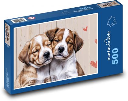 Szczeniaki - psy, zwierzęta domowe - Puzzle 500 elementów, rozmiar 46x30 cm