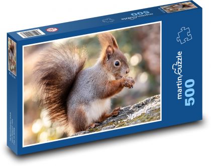 Veverička - zviera, hlodavec - Puzzle 500 dielikov, rozmer 46x30 cm 