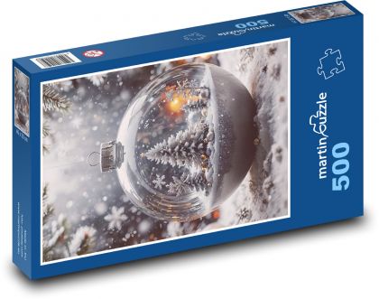 Vánoce - ozdoba, sníh - puzzle 500 dílků