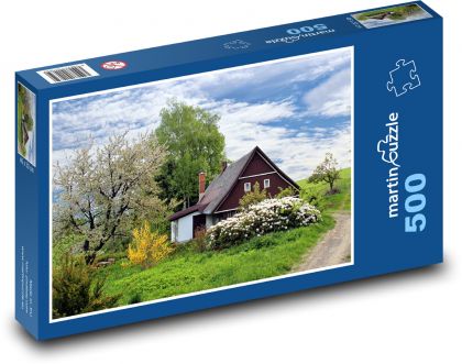 Chata pri ceste - Puzzle 500 dielikov, rozmer 46x30 cm 