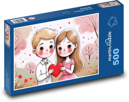 Láska - Valentín - Puzzle 500 dielikov, rozmer 46x30 cm 