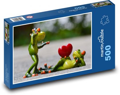 Żaby - Walentynki - Puzzle 500 elementów, rozmiar 46x30 cm