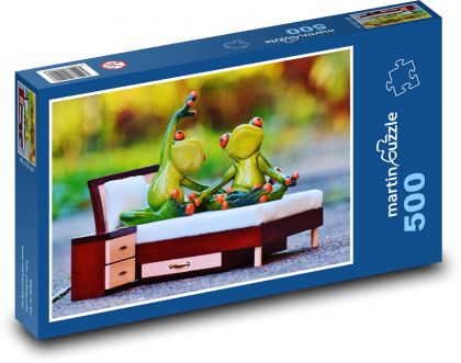 Žáby na posteli - puzzle 500 dílků