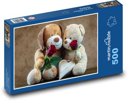 Teddy bears with roses - Puzzle of 500 pieces, size 46x30 cm 