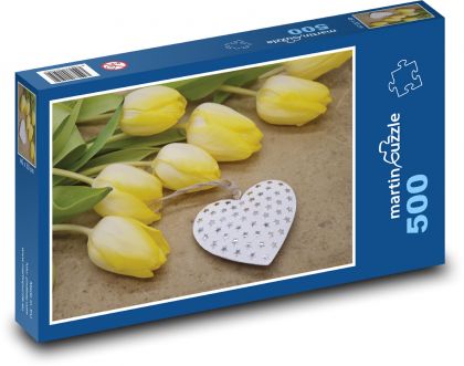 Žlté tulipány pre lásku - Puzzle 500 dielikov, rozmer 46x30 cm 